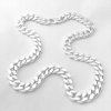 Silver Curb Chain Necklace 12mm 55-60cm 188-265g
